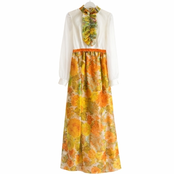 ⭐️ Host Pick⭐️ X2  Vintage |  Rare Time Fashions 1970s' Floral Maxi Dress - Picture 10 of 15